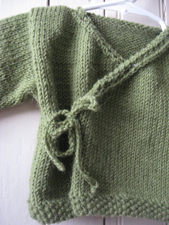 Handmade by Leanne Alpaca Yarn- Green Kimono Style Sweater